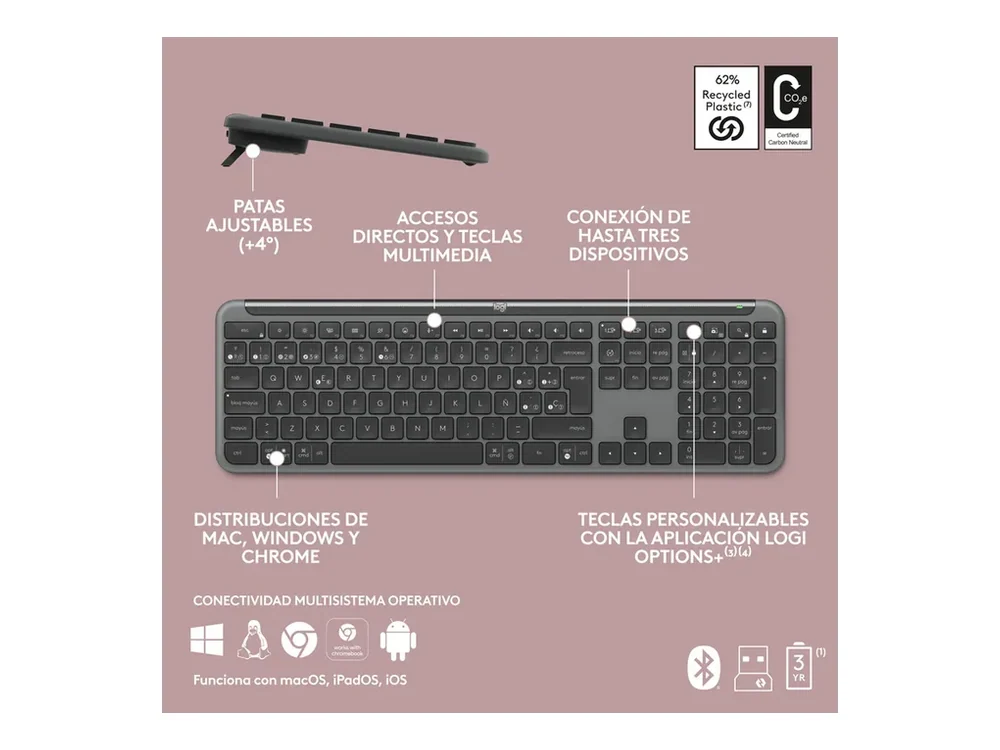 Teclado Inalámbrico Logitech Signature Slim K950 — foto 2