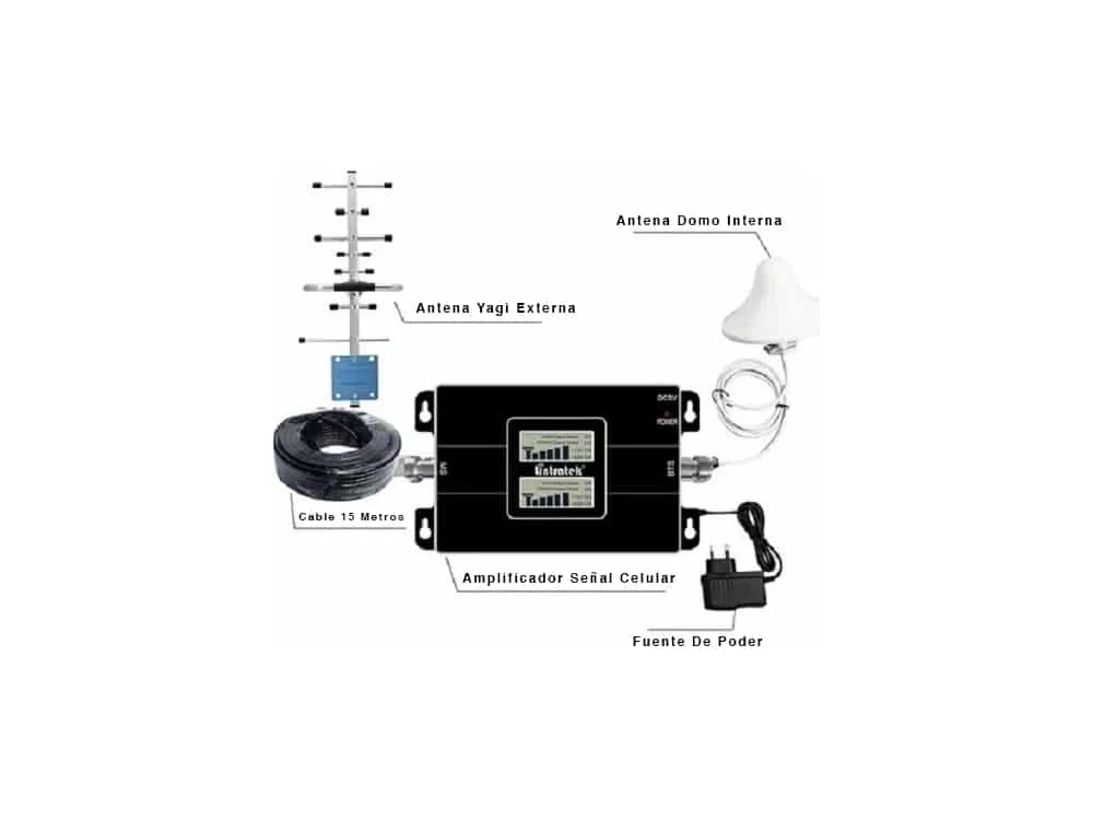 Kit Antena Amplificador de Señal Celular Bandas 3G, H+ y 4G