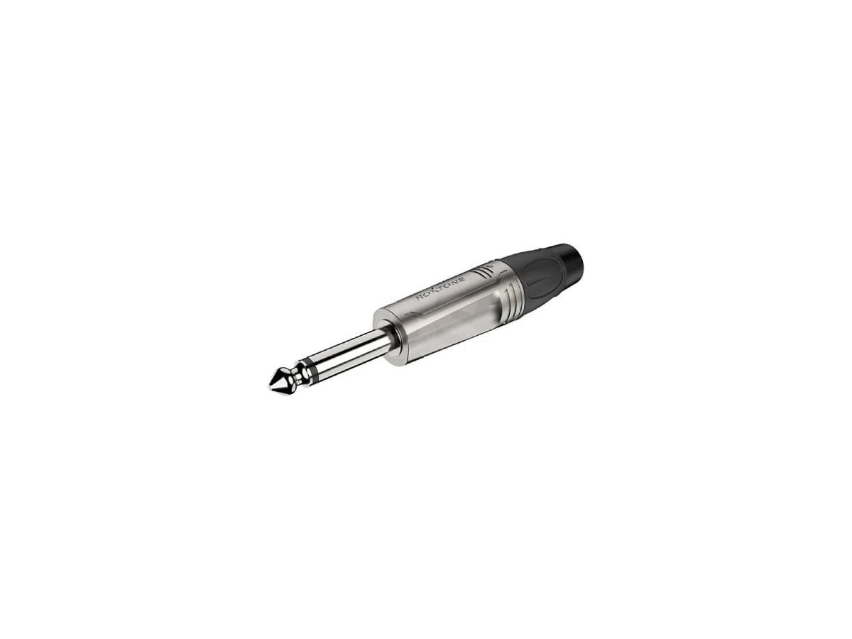 Plug Monofónico 6.3mm pintura negra electroforética Roxtone RJ2P-BN — foto 1