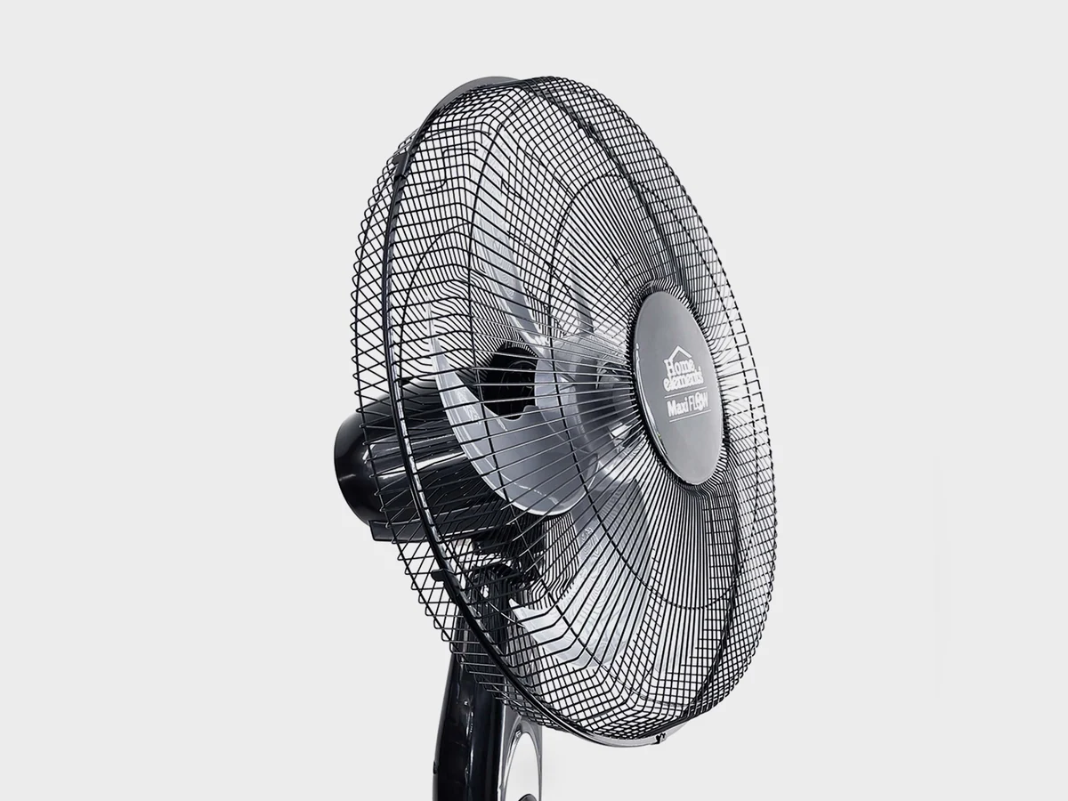 Ventilador Pedestal 18" Negro - MaxiFlow - Rejilla Metálica — foto 2