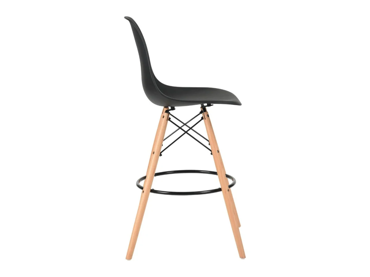 Silla Bar Eames Negra Base en Madera