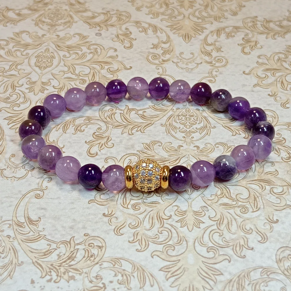 Pulsera Jardín Lavanda en Amastista 6mm Piedra Natural — foto 3