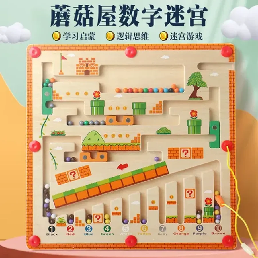 Juego de Laberinto Magnetico en Madera Infantil