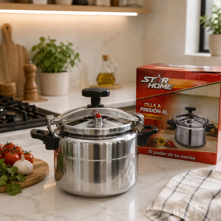 Olla a Presión / Pitadora Star Home 4L de Alta Resistencia (Star Home Pressure Cooker 4L) — foto 1